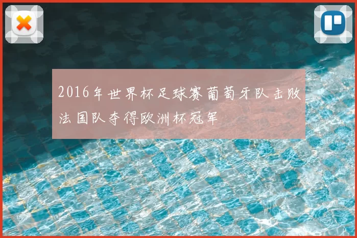 2016年世界杯足球赛葡萄牙队击败法国队夺得欧洲杯冠军